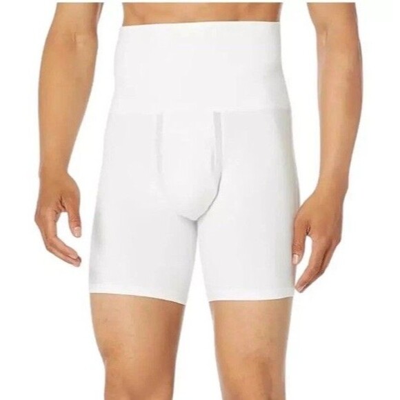 Spanx Boxer Brief Mens Medium White Ultra Sculpt Shaping Stretch Cotton New - Picture 1 of 12